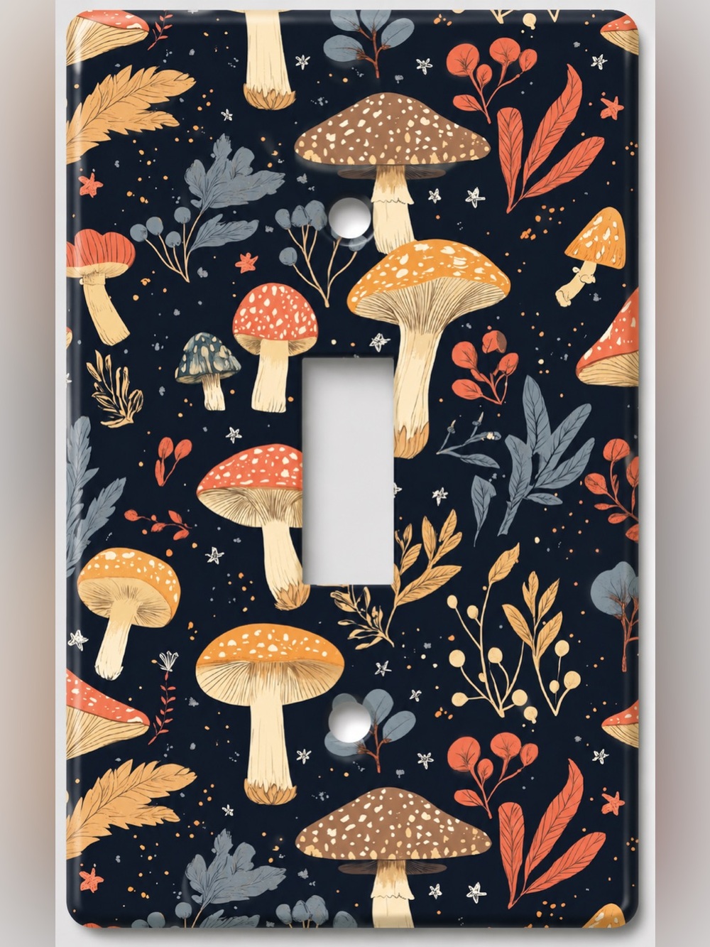 Handmade Mushroom Woodland Botanical Toggle Light Switch Cover Plate